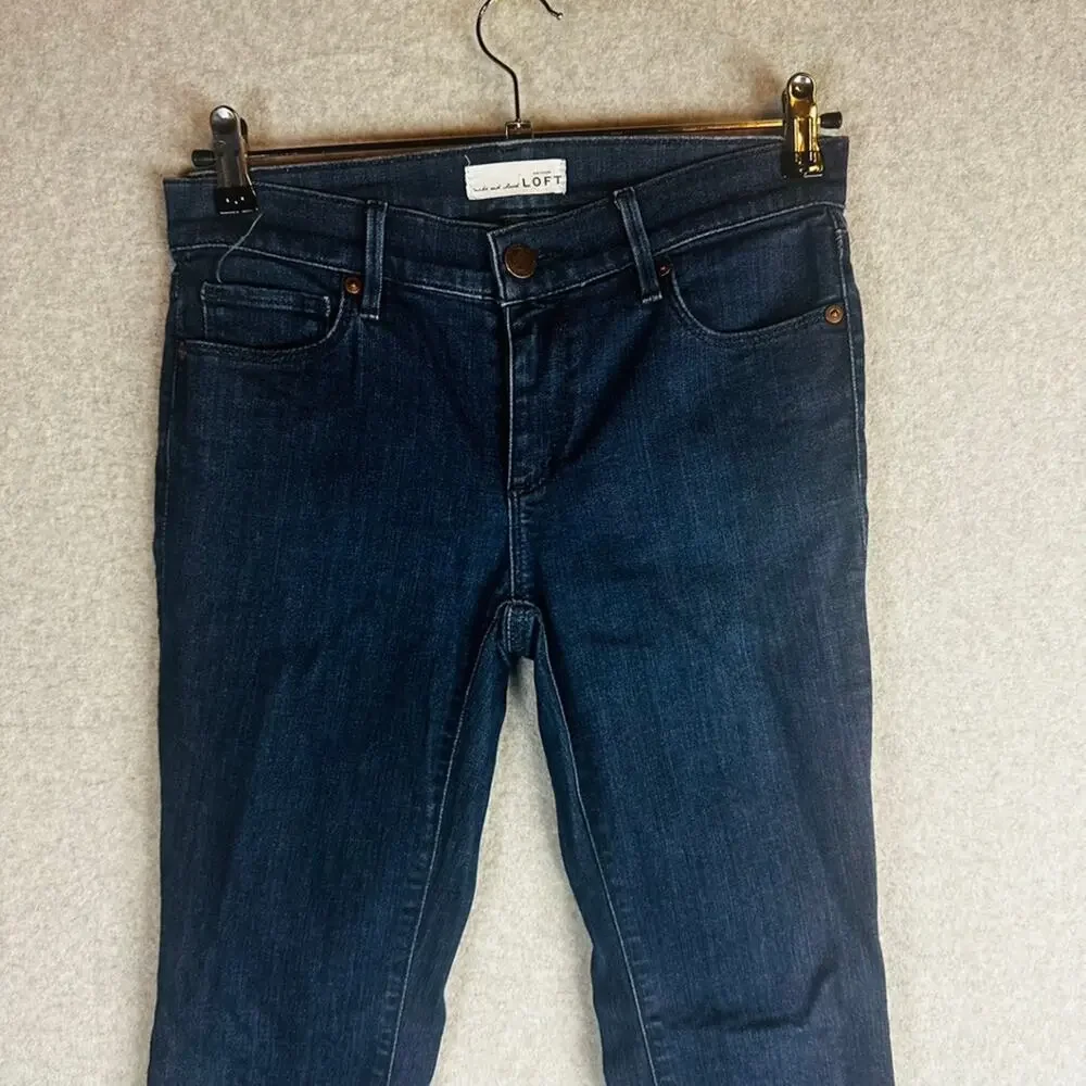 Loft Womans Womans Sz 2/26 Flare Jeans Dark Wash Pockets Stretch‎